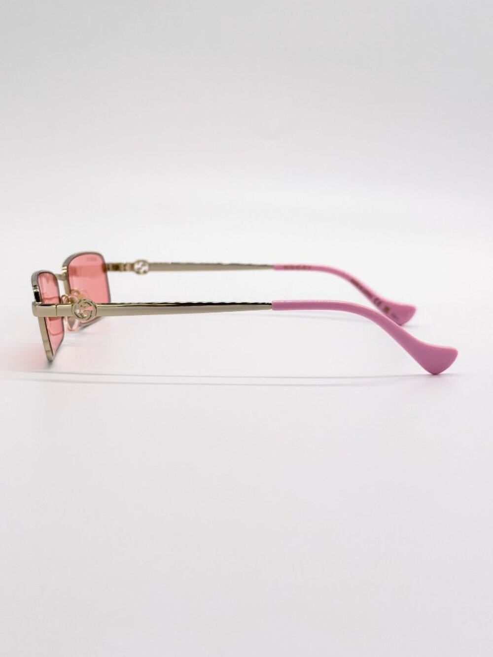 NEW GUCCI SUNGLASSES GG1600S 004 GOLD/PINK WOMEN WITH CHAIN - Picture 8 of 12
